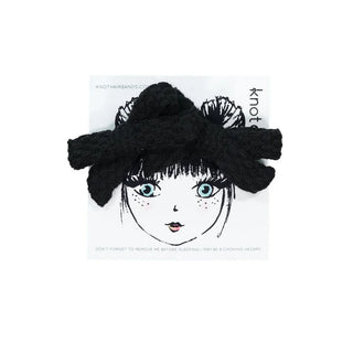 Knot Knitted Mini Bow Set in Black