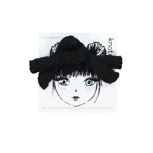 Knot Knitted Mini Bow Set in Black