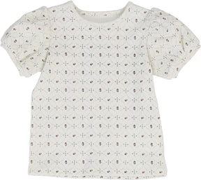 Lil Legs Puff Sleeve Tee SS in Floral Interlock