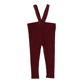 Lil Legs Suspender Leggings in Wine