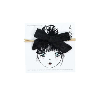 Knot Lace Mini Bow Band in Black