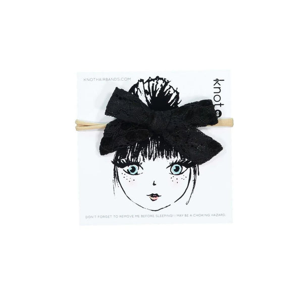 Knot Lace Mini Bow Band in Black