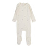 Lilette Printed Pointelle Footie Cream/Blue Crown
