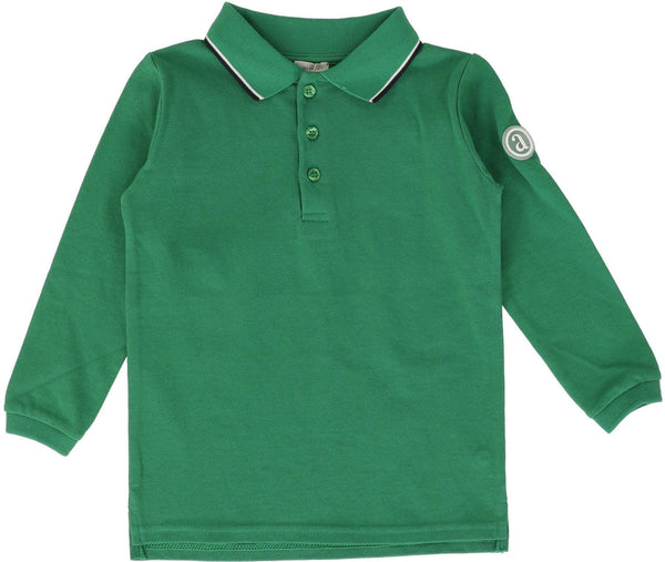 Lil Legs Double Stripe LS Polo In Bright Green