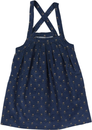 Analogie Vintage Floral Pinafore Jumper in Off Blue