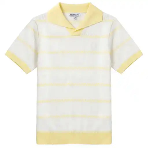 BLUMINT White/Yellow Striped Design Rib Top