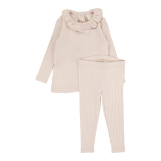 Lilette Fine Pointelle Collar Set in Petal Ruffle
