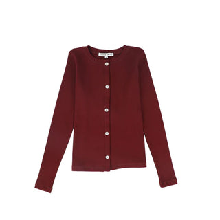 Little Parni Burgundy Rhinestone Cardigan