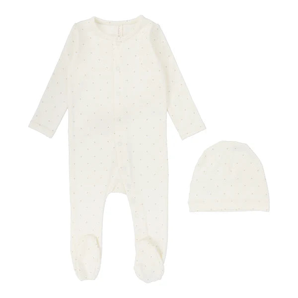 Lilette Tiny Star Footie Set in Cream