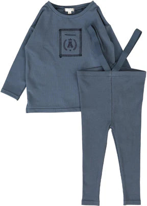 Lil Legs Boys Pocket Tee Set in Off Blue