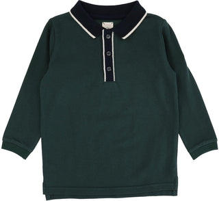 Lil Legs Contrast Trim Polo in Green