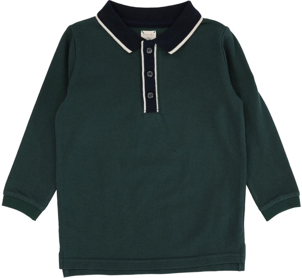Lil Legs Contrast Trim Polo in Green
