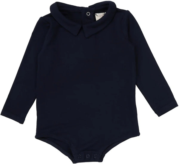 Lil Legs Navy Collar Onesie