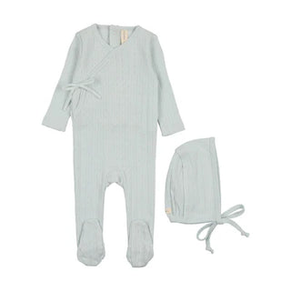 Lilette Fine Pointelle Footie Set in Sky Blue