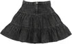 Lil Legs Denim Tiered Skirt in Black Wash