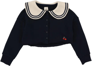 Analogie Sweatshirt Cardigan in Navy