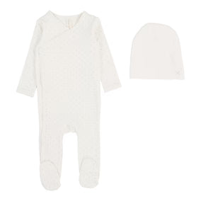 Lilette Take Me Home X Print Footie Set Cream/Blue