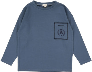 Lil Legs Boys Pocket Tee in Off Blue