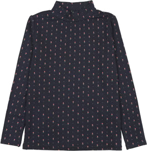 Analogie Sweet Campaign Printed Mockneck Navy Print