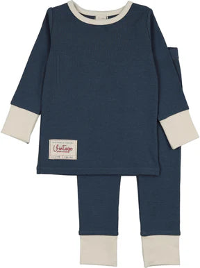 Lil Legs Colourblock Lounge Set Vintage Blue