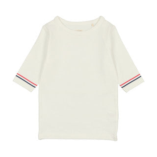 Analogie 3/4 Sleeve White with Stripe T-Shirt