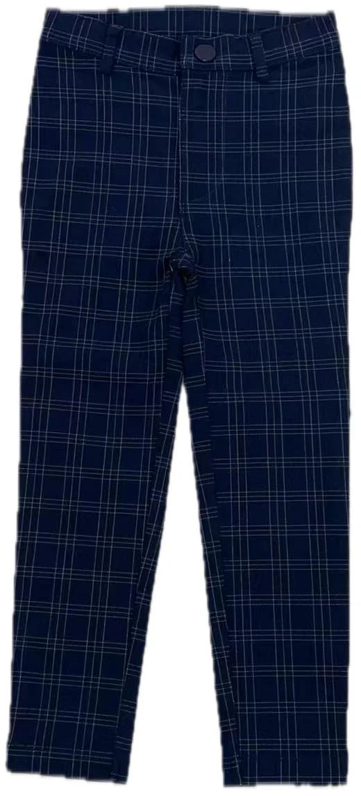 Analogie Plaid Pants in Navy Windowpane