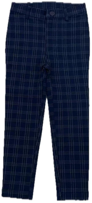 Analogie Plaid Pants in Navy Windowpane