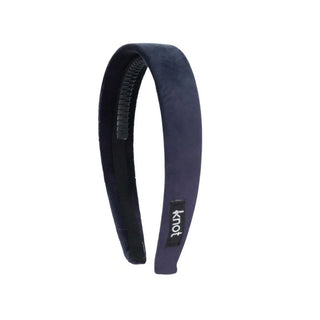 Knot Felted Velvet Headband in Navy