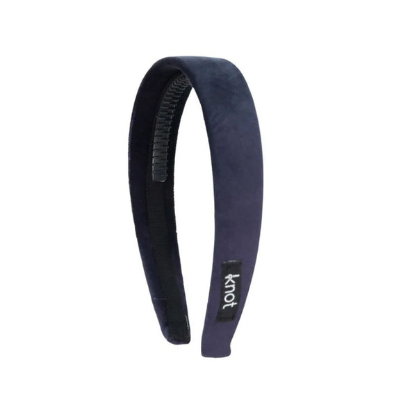 Knot Felted Velvet Headband in Navy
