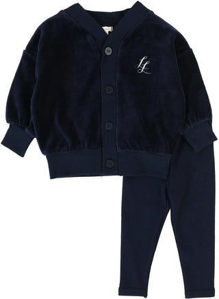 Lil Legs Boys Shabbos Lounge Set in Navy