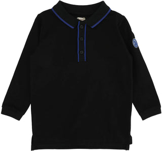 Lil Legs Contrast Trim Polo in Black