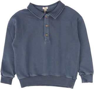 Lil Legs Sweatshirt Polo in Blue Wash