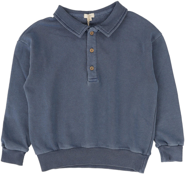 Lil Legs Sweatshirt Polo in Blue Wash