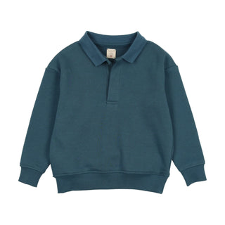 Lil Legs Blue Sweatshirt Polo