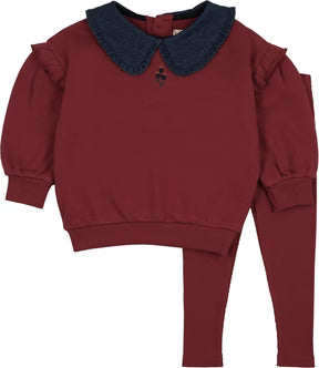 Analogie Sweet Campaign Ruffle Sweatshirt Outfit Vintage Red