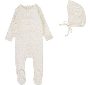 Lilette Bud Footie Set in Cream/Pink