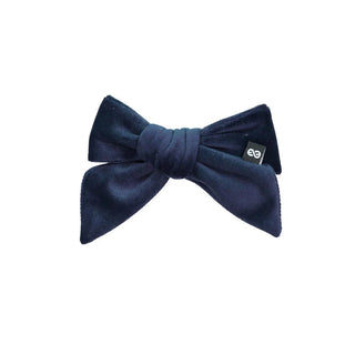Knot Felted Velvet Bow Clip in Navy
