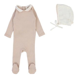 Lilette Edged Collar Footie Set in Blush