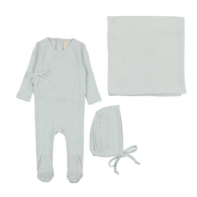 Lilette Fine Pointelle Layette Set in Sky Blue