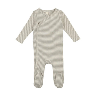Lilette Sage Heather Stripe Footie