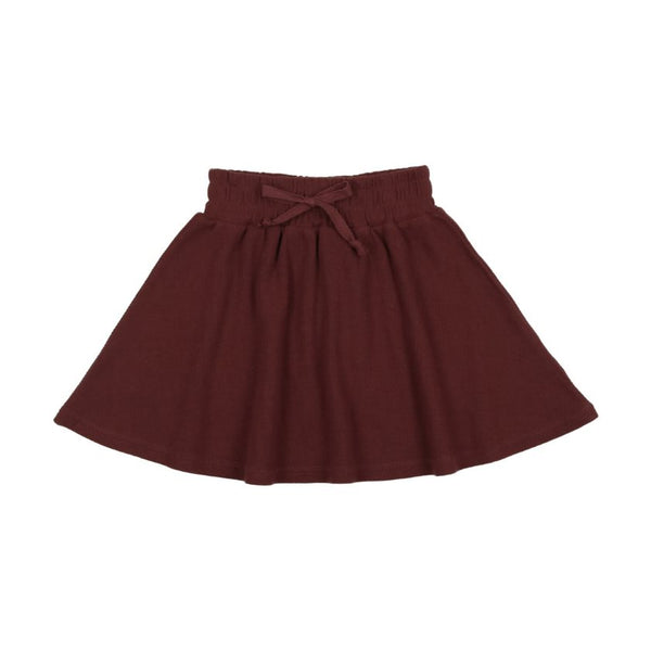 Lil Legs Ribbed Skirt in Burgundy AW23