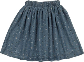 Lil Legs Dainty Denim Circle Skirt in Blue