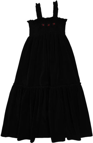 Lil Legs Velour Smocked Maxi in Black