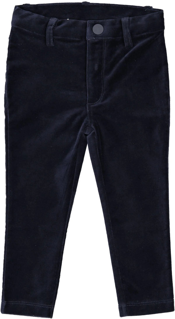 Lil Legs Velvet Pants in Navy