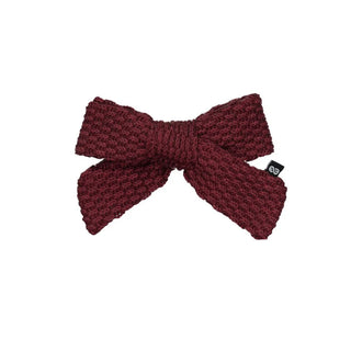 Knot Knitted Bow Clip in Wine