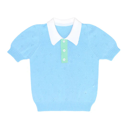 Paade Mode KAI Polo Light Blue Longer Sleeves