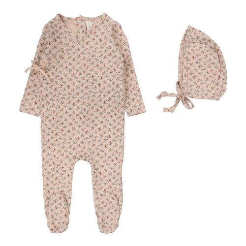 Lilette Bouquet Floral Footie Set In Rose/Floral