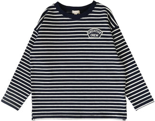 Lil Legs Striped Tee in Navy/Cream