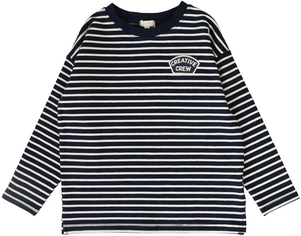 Lil Legs Striped Tee in Navy/Cream