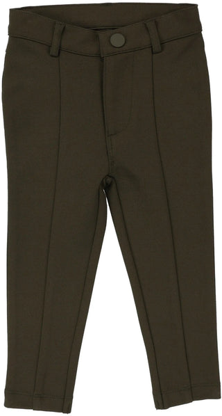 Analogie Husky Knit Pants With Seam in Olive